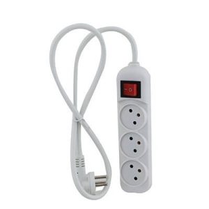 רב שקע 3 שקעים עם מספק + כבל באורך 0.75 מטר מבית OMEGA