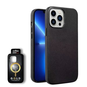 כיסוי דמוי עור אקסלוסיבי עבור iphone 14 Pro Max תומך Magsafe בצבע שחור