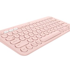 מקלדת Bluetooth אלחוטית Logitech K380 Multi-Device בצבע ורוד עברית ואנגלית