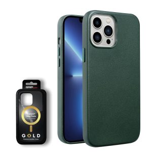 כיסוי דמוי עור אקסלוסיבי עבור iphone 15 תומך Magsafe בצבע ירוק