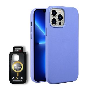 כיסוי דמוי עור אקסלוסיבי עבור iphone 15  Pro Max תומך Magsafe בצבע סגול