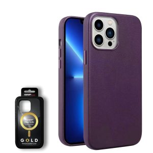 כיסוי דמוי עור אקסלוסיבי עבור iphone 15  Pro Max תומך Magsafe בצבע יין