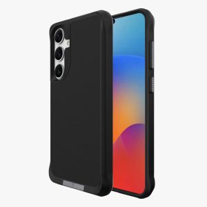 כיסוי מקושח איכותי במיוחד תומך Magsafe ורגלית עבור Samsung S25 / S24 בצבע שחור