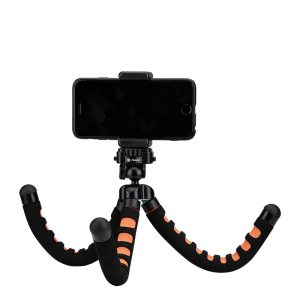 חצובה מקצועית חוליות שולחנית למצלמה או סמארטפו דגם FotoPro RM-100 בצבע שחור כתום