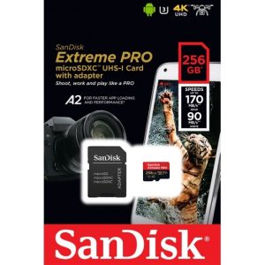 כרטיס זיכרון SanDisk Extreme PRO microSDXC 256GB+SD Adapter 170MB/s