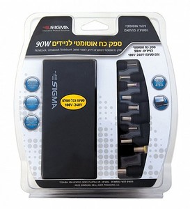 מטען אוניברסלי למחשבים ניידים 90w מבית Sigma