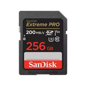 כרטיס זיכרון בנפח 256GB S.D EX PRO 4K 200S V30 מבית SANDISK