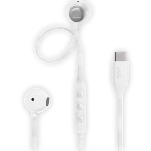 אוזניות חוט עם חיבור Jbl Tune 305C Type-C בצבע לבן