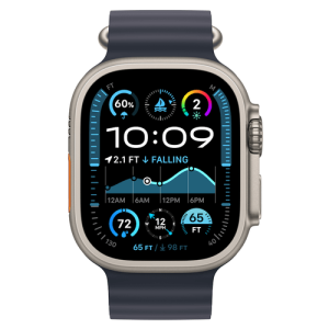 שעון חכם Apple Watch Ultra 2 GPS + Cellular 49mm Natural Titanium Case with Navy Ocean Band