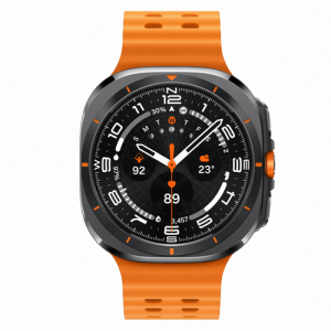 שעון חכם Galaxy Ultra Cellular בצבע אפור טיטניום כולל רצועה כתומה שנה אחריות יבואן רשמי