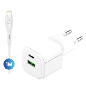 מטען קיר Essentials Dual 38W Wall Charger + Lightning Cable