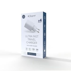 מטען קיר מהיר 20W כולל כבל USB-C to Lightning מבית Sygnet