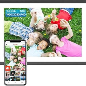 מסגרת תמונה דיגטלית חכמה עם מסך טאצ בגודל 15.6 אינץ כולל אפלקצייה מובנית מבית Arzopa